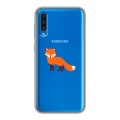 Полупрозрачный дизайнерский пластиковый чехол для Samsung Galaxy A50 Прозрачные лисы