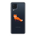 Полупрозрачный дизайнерский пластиковый чехол для Samsung Galaxy A22 Прозрачные лисы