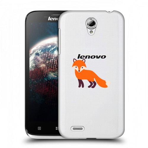 Полупрозрачный дизайнерский пластиковый чехол для Lenovo A859 Ideaphone Прозрачные лисы