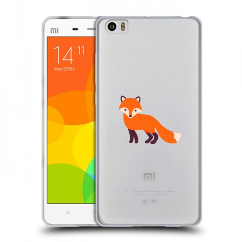 Полупрозрачный дизайнерский силиконовый чехол для Xiaomi Mi Note Прозрачные лисы