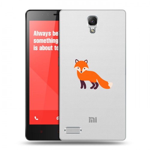 Полупрозрачный дизайнерский пластиковый чехол для Xiaomi RedMi Note Прозрачные лисы