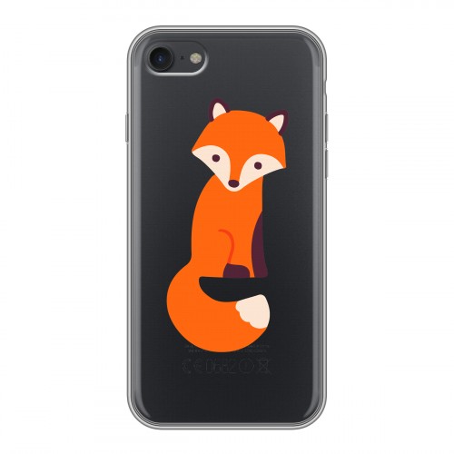 Полупрозрачный дизайнерский силиконовый чехол для Iphone 7 Прозрачные лисы