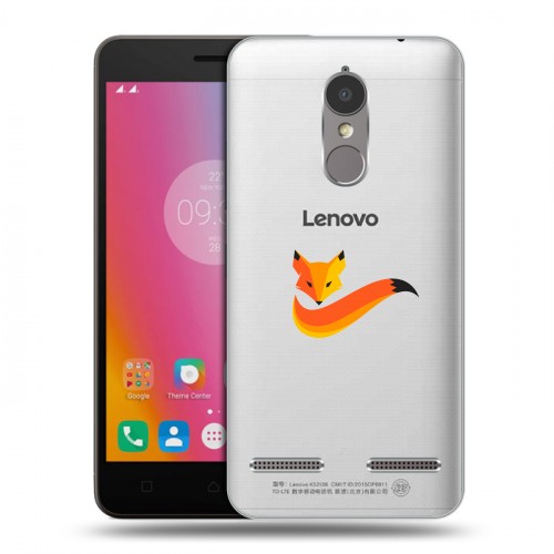 Полупрозрачный дизайнерский пластиковый чехол для Lenovo K6 Прозрачные лисы