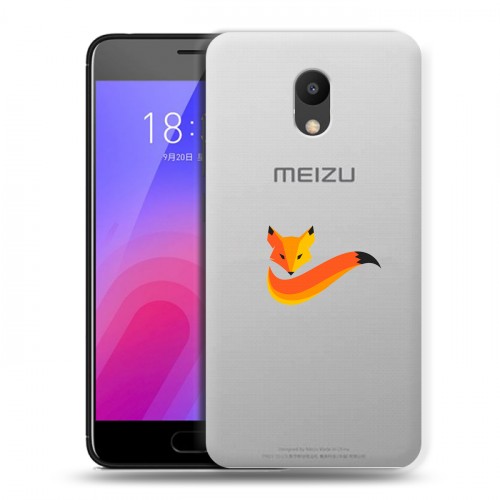 Полупрозрачный дизайнерский пластиковый чехол для Meizu M6 Прозрачные лисы