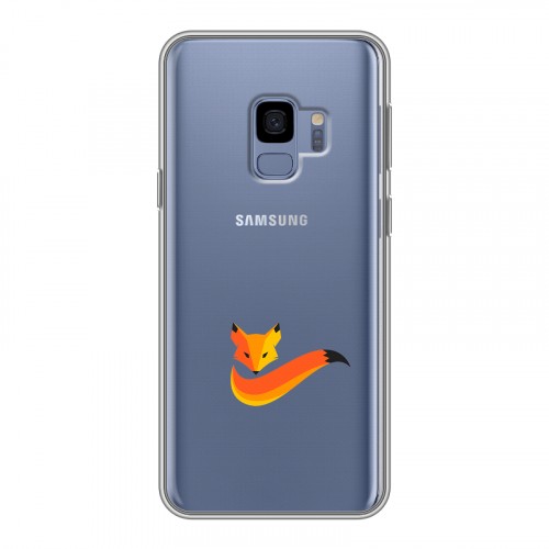 Полупрозрачный дизайнерский пластиковый чехол для Samsung Galaxy S9 Прозрачные лисы