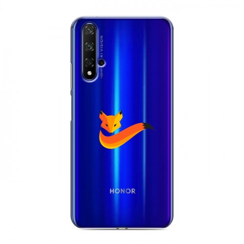 Полупрозрачный дизайнерский силиконовый чехол для Huawei Honor 20 Прозрачные лисы