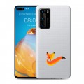 Полупрозрачный дизайнерский пластиковый чехол для Huawei P40 Прозрачные лисы