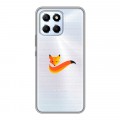 Полупрозрачный дизайнерский силиконовый чехол для Huawei Honor X6 Прозрачные лисы