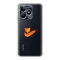 Полупрозрачный дизайнерский пластиковый чехол для Realme C53 Прозрачные лисы