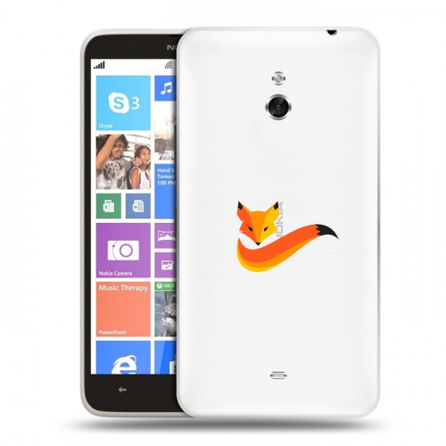 Полупрозрачный дизайнерский пластиковый чехол для Nokia Lumia 1320 Прозрачные лисы