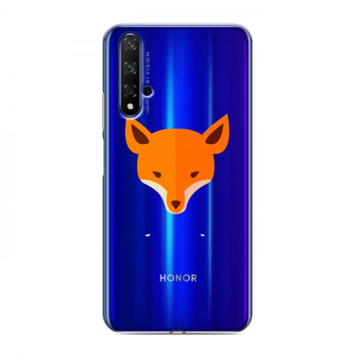 Полупрозрачный дизайнерский пластиковый чехол для Huawei Honor 20 Прозрачные лисы