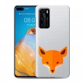 Полупрозрачный дизайнерский пластиковый чехол для Huawei P40 Прозрачные лисы