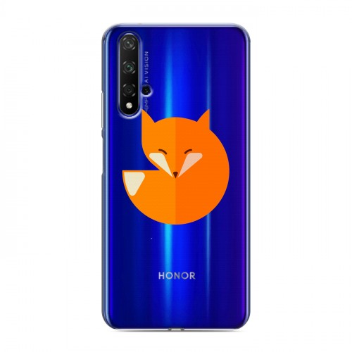 Полупрозрачный дизайнерский пластиковый чехол для Huawei Honor 20 Прозрачные лисы