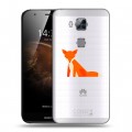Полупрозрачный дизайнерский пластиковый чехол для Huawei G8 Прозрачные лисы
