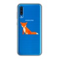 Полупрозрачный дизайнерский силиконовый чехол для Samsung Galaxy A50 Прозрачные лисы