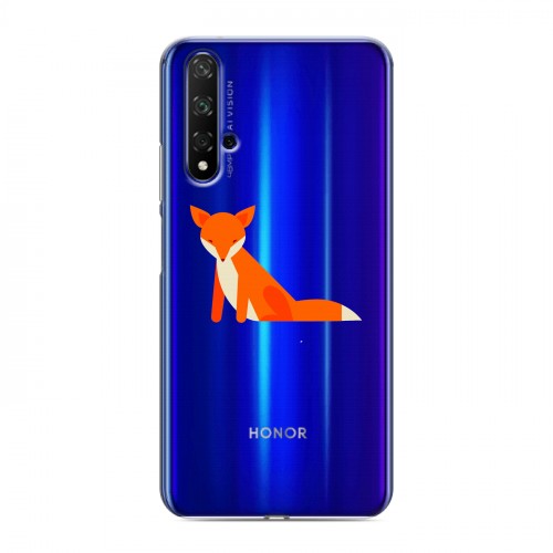 Полупрозрачный дизайнерский пластиковый чехол для Huawei Honor 20 Прозрачные лисы