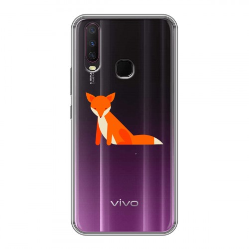 Полупрозрачный дизайнерский силиконовый чехол для Vivo Y17 Прозрачные лисы
