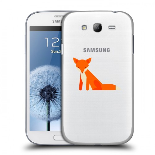 Полупрозрачный дизайнерский пластиковый чехол для Samsung Galaxy Grand Прозрачные лисы