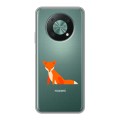 Полупрозрачный дизайнерский пластиковый чехол для Huawei Nova Y90 Прозрачные лисы