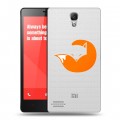 Полупрозрачный дизайнерский пластиковый чехол для Xiaomi RedMi Note Прозрачные лисы