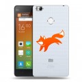 Полупрозрачный дизайнерский пластиковый чехол для Xiaomi Mi4S Прозрачные лисы