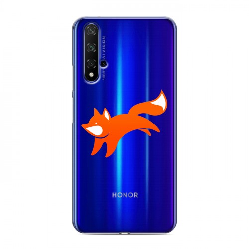 Полупрозрачный дизайнерский пластиковый чехол для Huawei Honor 20 Прозрачные лисы