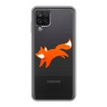 Полупрозрачный дизайнерский силиконовый чехол для Samsung Galaxy A12 Прозрачные лисы