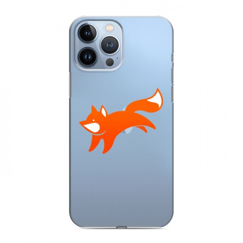 Полупрозрачный дизайнерский пластиковый чехол для Iphone 13 Pro Max Прозрачные лисы