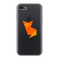 Полупрозрачный дизайнерский силиконовый чехол для Iphone 7 Прозрачные лисы