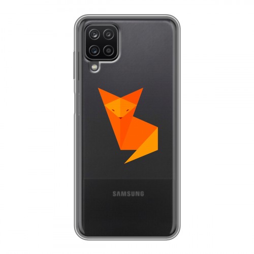 Полупрозрачный дизайнерский силиконовый чехол для Samsung Galaxy A12 Прозрачные лисы