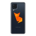 Полупрозрачный дизайнерский пластиковый чехол для Samsung Galaxy A22 Прозрачные лисы