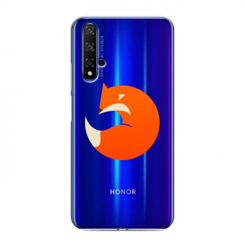 Полупрозрачный дизайнерский пластиковый чехол для Huawei Honor 20 Прозрачные лисы