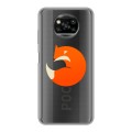 Полупрозрачный дизайнерский силиконовый с усиленными углами чехол для Xiaomi Poco X3 Прозрачные лисы