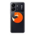 Полупрозрачный дизайнерский пластиковый чехол для Xiaomi Poco C65 Прозрачные лисы