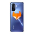 Полупрозрачный дизайнерский пластиковый чехол для Huawei Nova Y70 Прозрачные лисы