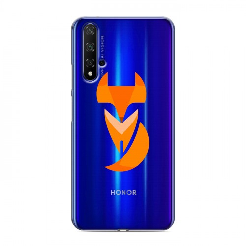 Полупрозрачный дизайнерский пластиковый чехол для Huawei Honor 20 Прозрачные лисы