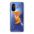 Полупрозрачный дизайнерский пластиковый чехол для Huawei Nova Y70 Прозрачные лисы