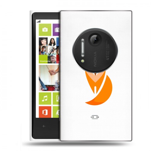 Полупрозрачный дизайнерский пластиковый чехол для Nokia Lumia 1020 Прозрачные лисы