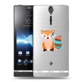 Полупрозрачный дизайнерский пластиковый чехол для Sony Xperia S Лиса - шаман