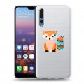 Полупрозрачный дизайнерский пластиковый чехол для Huawei P20 Pro Лиса - шаман