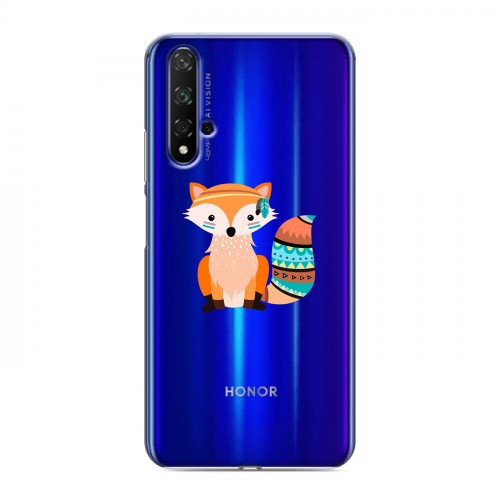 Полупрозрачный дизайнерский пластиковый чехол для Huawei Honor 20 Лиса - шаман