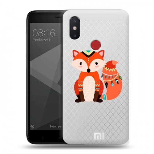 Полупрозрачный дизайнерский пластиковый чехол для Xiaomi Mi8 SE Лиса - шаман