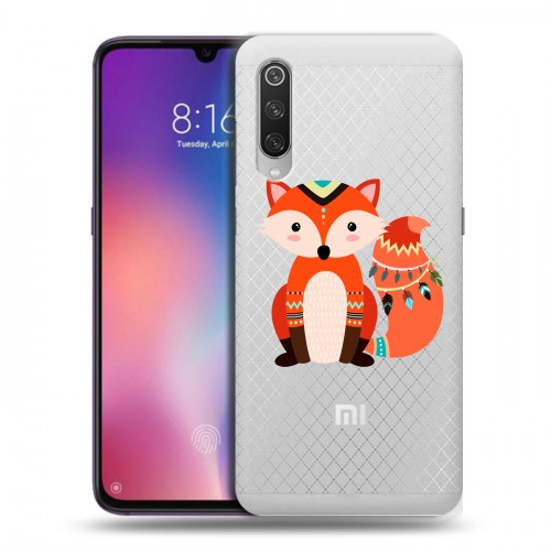 Полупрозрачный дизайнерский силиконовый с усиленными углами чехол для Xiaomi Mi9 Лиса - шаман