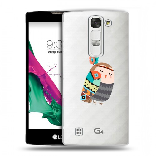 Полупрозрачный дизайнерский пластиковый чехол для LG G4c Совы 