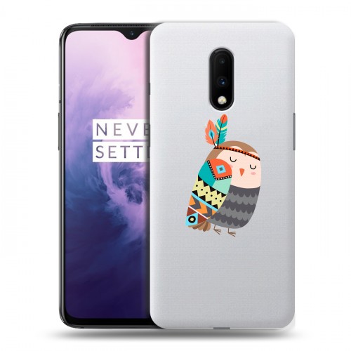 Полупрозрачный дизайнерский пластиковый чехол для OnePlus 7 Совы 