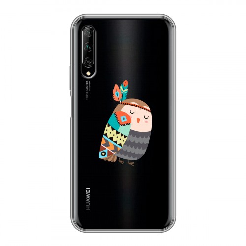 Полупрозрачный дизайнерский пластиковый чехол для Huawei Y9s Совы 