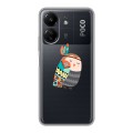 Полупрозрачный дизайнерский пластиковый чехол для Xiaomi Poco C65 Совы 