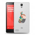 Полупрозрачный дизайнерский пластиковый чехол для Xiaomi RedMi Note Совы 