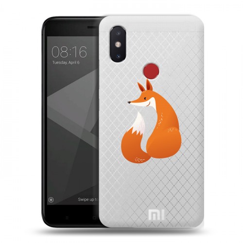 Полупрозрачный дизайнерский пластиковый чехол для Xiaomi Mi8 SE Прозрачные лисы