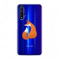 Полупрозрачный дизайнерский пластиковый чехол для Huawei Honor 20 Прозрачные лисы